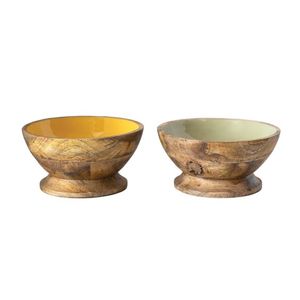 Ensaladera de madera decorativa de esmalte hecha a mano de diferentes tamaños, cuenco de madera de mango de diseño impreso personalizable para uso multiusos - Product Image 6