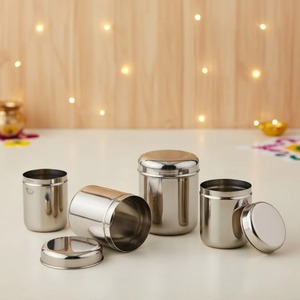 Stainless Steel Glossy Mirror Polished Food <b>Safe</b> Container <b>For</b> Kitchen Spice <b>Box</b> Sugar <b>Box</b> Kawa Use <b>Box</b> <b>For</b> <b>Home</b> Camping etc - Product Image 3