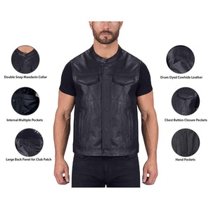 Recién llegado, Chaleco de cuero genuino para hombre, lona transpirable para invierno, ropa exterior, diseño de moda a la venta - Product Image 5