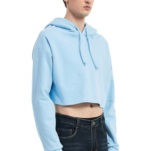 NOUVEAU Sweats à capuche personnalisés de haute qualité en coton épais Pullover vierge Sweats à capuche courts à épaules tombantes pour hommes - Product Image 5