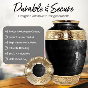 Mosaico de tamaño adulto grande hecho a mano, urna de cremación de vidrio de aluminio, azulejos individuales, entierro aplicado, suministro único para funerales - Product Image 3