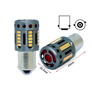 1156 bau15 PY21W 100% Canbus 12V 21W efficace arancione piedi storti lampada a Led con ventilatore In testa-auto e moto/luci e - Product Image 1
