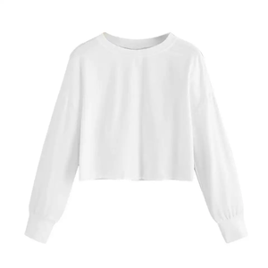 Venta al por mayor diseño personalizado elegante de manga larga cuello redondo crop top polar señoras Sudaderas personalizadas para las mujeres - Product Image 2