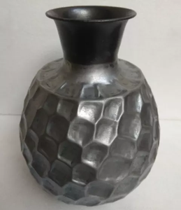 New Arrival Gray Color Galvanized Flower <b>Vase</b> Trendy Designed Home Decorative Metal Modern Flower <b>Vase</b> Supplier - Product Image 5