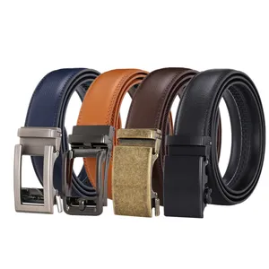 Fashion Leather Belts Customized Logo Single Prong Buckle Genuine Leather Dress Belts For Men 2023