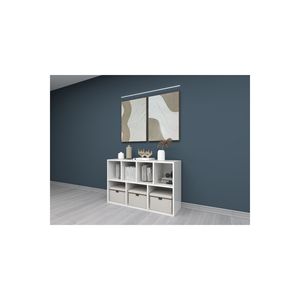 Twin Modern White 7-Shelf Suntalam Multi-Purpose Living Room Bibliothèque et bibliothèques peu encombrantes - Product Image 5