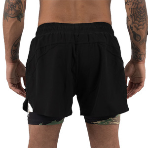 Pantalones cortos de gimnasio 2 en 1 para hombre de tendencia con forro de compresión de camuflaje tela de secado rápido ideal para correr Cross-Fit men MMA shorts - Product Image 5