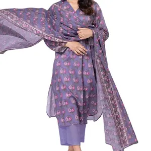 LightIndian Ethnic Pakistani Cotton lawn print with self embroidery Salwar kameez Casual Online Shopping lawn suits in Pakistan