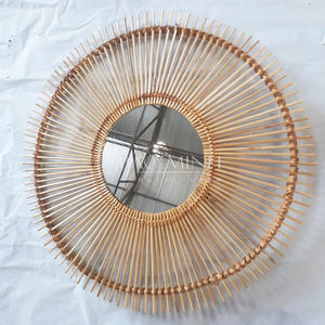 Espejo colgante de pared de ratán Natural Sun estilizado para decoración de habitación de guardería decoración del hogar Decoración de pared - Product Image 6