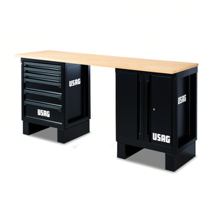 โต๊ะทำงานยูซากพร้อมท็อปไม้สำหรับใช้กับตู้เก็บเครื่องมือ - Product Image 2