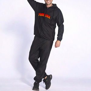 Haute Qualité Noir Coupe-Vent Survêtements Unisexe Jogger Ensembles Léger Imprimé 100% Coton Coupe-Vent Respirant Gym Sweat - Product Image 4