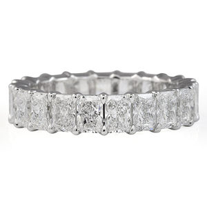 Anillo de Diamantes de Corte Radiante de 3.1 Quilates, Banda Eternity de Perfil Bajo, Anillos de Diamantes Premium - Product Image 1