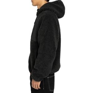 High Quality Embroidered Sherpa Hoodie 100% Cotton Thick <b>Black</b> Color Sports Fitness Custom Logo Plain Dyed Pullover Eco-Friendly - Product Image 4