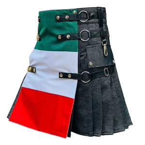 Kilt écossais en denim pour homme, drapeau italien, kilt en denim des Highlands avec sangles en cuir, tailles 28 à 62 - Product Image 4