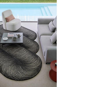 Alfombra de lana hecha a mano personalizada, diseño de onda amarilla, alfombra con patrón de espiral contemporáneo, alfombra artística de lujo con mechones a mano para sala de estar - Product Image 4