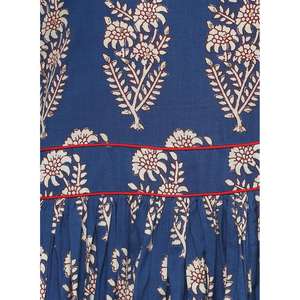 Divena Robes de Soirée Bleu Royal Imprimé Étage Longueur Anarkali - Product Image 6