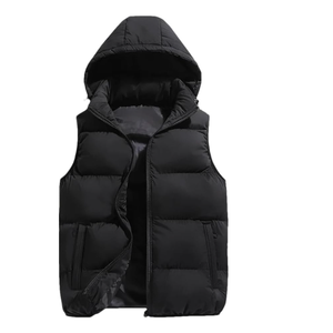 Gilet d'hiver à capuche sans manches, gilet d'extérieur personnalisé de grande taille pour hommes, fabricant direct d'usine - Product Image 6