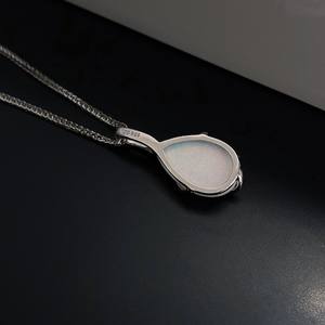 จี้เงินโอปอลอาเรียที่มีรูปร่างหยดน้ำตาและพลอยตัดลูกแพร์เครื่องประดับโอปอลธรรมชาติสไตล์น่ารัก - Product Image 4