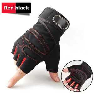 Guantes de Ciclismo de Medio Dedo, Antideslizantes, con Almohadilla de Gel, Transpirables, de Cuero/Neopreno, con Correa de Muñeca Ajustable, Unisex, para Motocicleta, MTB, Montaña - Product Image 5