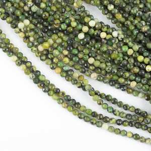 Perles de pierres précieuses rondes à micro facettes en opale verte véritable 3mm perles de pierre d'opale naturelle pour bijoux bracelets fabrication de colliers en vrac - Product Image 2