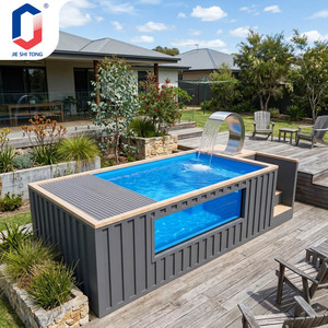 <b>Large</b> Outdoor Portable Above Ground Swimming Pool for Children & Family Use Durable UV Resistant Rectangle Pool House Swim Spa - Product Image 1