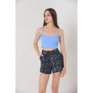 Shorts de Mujer Topshow con Estampado Batik Azul Marino, Producto al por Mayor - Product Image 2