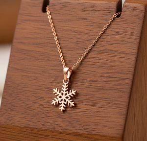 Collar de Plata de Ley 925 con Colgante de Copo de Nieve Chapado en Oro Rosa, de Lujo, para Uso Diario, de la Marca Rudra Gems - Product Image 2