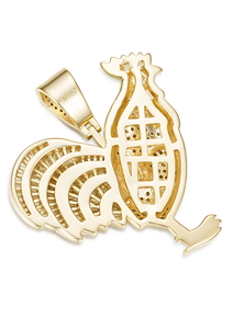 Pendentif coq en moissanite baguette plaqué argent 925 et rhodium, style hip-hop, moissanite VVS, cadeau unisexe - Product Image 4