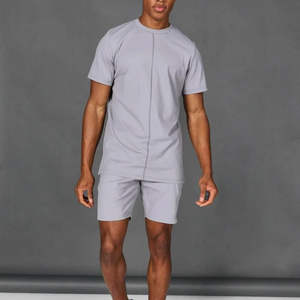 Conjunto de 2 Piezas de Verano para Hombre, Camiseta de Algodón de Manga Corta y Pantalones Cortos de Felpa, Talla XL, Opción de Talla XXL, Logotipo Personalizable, Estampado Deportivo Informal - Product Image 6