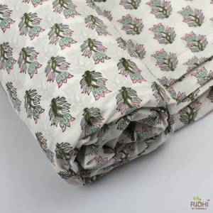 Tela suave con estampado de bloque de mano indio por metro, tela de gasa de algodón puro 100% para confección de vestidos, costura, artesanía, tapicería - Product Image 6