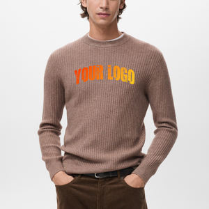 2025 chandails pour hommes personnalisés avec motif en tricot Jacquard coupe ample col rond sweat pull col rond pull de couleur unie - Product Image 1