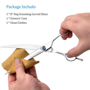 Ciseaux de toilettage pour animaux de compagnie à vis réglable en acier inoxydable avec lames tranchantes incurvées - Product Image 5