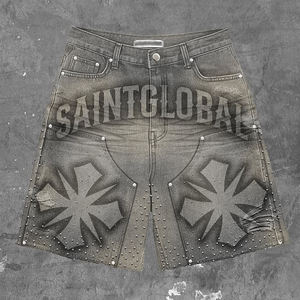 Ensemble de t-shirt et veste décontracté en deux pièces respirant imprimé DTG, taille plus, style hip-hop, tissu en molleton - Product Image 4