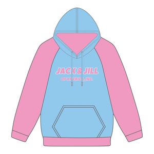 Sudadera con capucha con mangas raglán azul de Jack y Jill of America Bordado de chenilla Rosa Ropa de organizaciones cívicas y profesionales negras - Product Image 2