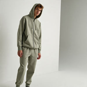 Chándal con cremallera para hombre Sudadera con capucha y pantalones de chándal Jogger Conjuntos de dos piezas Chándal informal con diamantes de imitación para hombre - Product Image 4