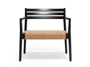 Haute qualité en bois massif accoudoir salle à manger chaise balcon dossier chaise en bois massif hôtel café corde tissé chaise - Product Image 4