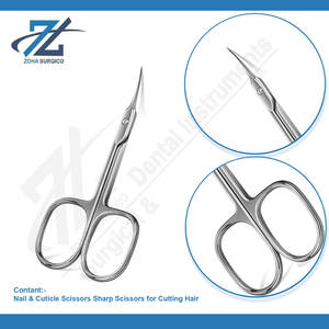 Ciseaux pointus coupe cheveux lame ultra incurvée ciseaux à cuticules manucure précise toilettage fabricant d'acier inoxydable Pakistan - Product Image 3