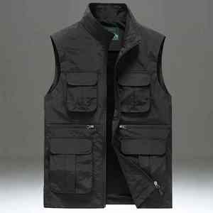 Chaleco transpirable de gran tamaño para hombre para golf, caza y camping, cortavientos sin mangas con ropa de trabajo multibolsillo - Product Image 3