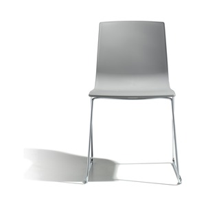 Stackable Technopolymer <b>Chair</b> with Chrome or Anthracite <b>Painted</b> Sled Base Metal Frame for Restaurant Cafe Hotel Made in Italy - Product Image 4