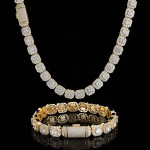 Único collar de cadena de tenis de 2,5 MM plata/oro de 10 quilates chapado en oro amarillo corte brillante diamantes de moissanita estilo moderno rodio - Product Image 6