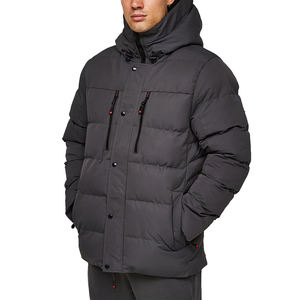 Veste en duvet rembourrée en gros conception propre personnalisée hiver chaud veste à capuche à fermeture éclair complète - Product Image 1