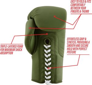 Gants de boxe personnalisés en cuir de vachette véritable pour la compétition sports de combat dentelle universelle OEM/ODM services équipement d'arts martiaux - Product Image 3