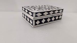 Boîte à bijoux de vadrouille Boîte à bijoux de meilleure qualité en incrustation d'os pour cadeau Boîte en bois à bijoux en incrustation d'os indien de nombreuses couleurs - Product Image 2