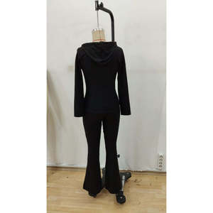 Conjunto de Dos Piezas de Blusa y Pantalón con Cierre Frontal y Mangas Largas para Mujer, 28787 - Negro - Product Image 6