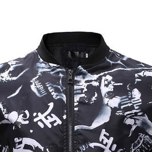 Chaqueta Bomber Unisex Casual de Calle, Estilo Hip Hop, Ajustada, Ecológica, Impermeable, 100% Poliéster, Primavera Otoño, Nueva con Cremallera - Product Image 4
