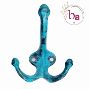 Venta al por mayor de latón antiguo de triple punta abrigo de pared sombrero colgador de llavero Material de hierro fundido multifunción de alta calidad muy barato - Product Image 1