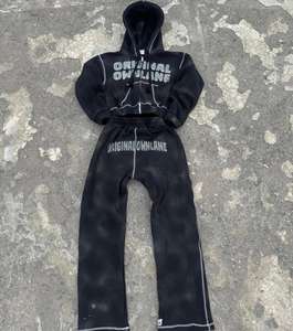 Chándal de invierno de alta calidad para mujer, chaqueta con capucha y cremallera, pantalones cortos con diamantes de imitación, patrón sólido, Fabricante Mayorista personalizado - Product Image 4