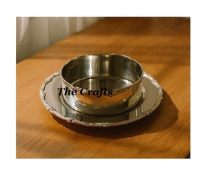 ชามช็อคโกแลตดีไซน์หรูพร้อมจานสแตนเลสสีเงิน ชามเสิร์ฟและจานรองในราคาที่เข้าถึงได้ - Product Image 5