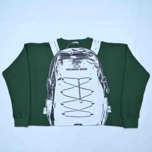 Vêtements pour hommes et femmes de haute qualité, style Y2K, fermeture éclair araignée, manches longues, ample, col rond, imprimé, poche, 100% coton, poignets côtelés - Product Image 2