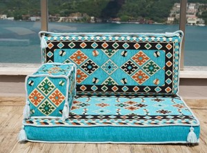 Sièges de sol arabes Canapé de sol arabe Sol de siège arabe | 90x70x10cm 3 pièces 1 Set - Product Image 4